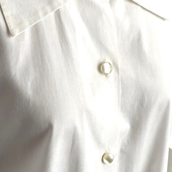 Printemps France Z Victory White Cotton Neapolitan Cuff Puritan Collar Blouse - Picture 6 of 16